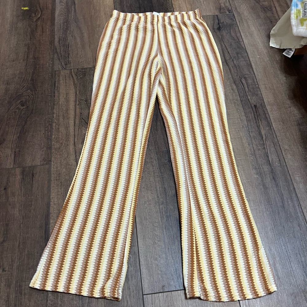 Cotton on yellow and brown flare pants